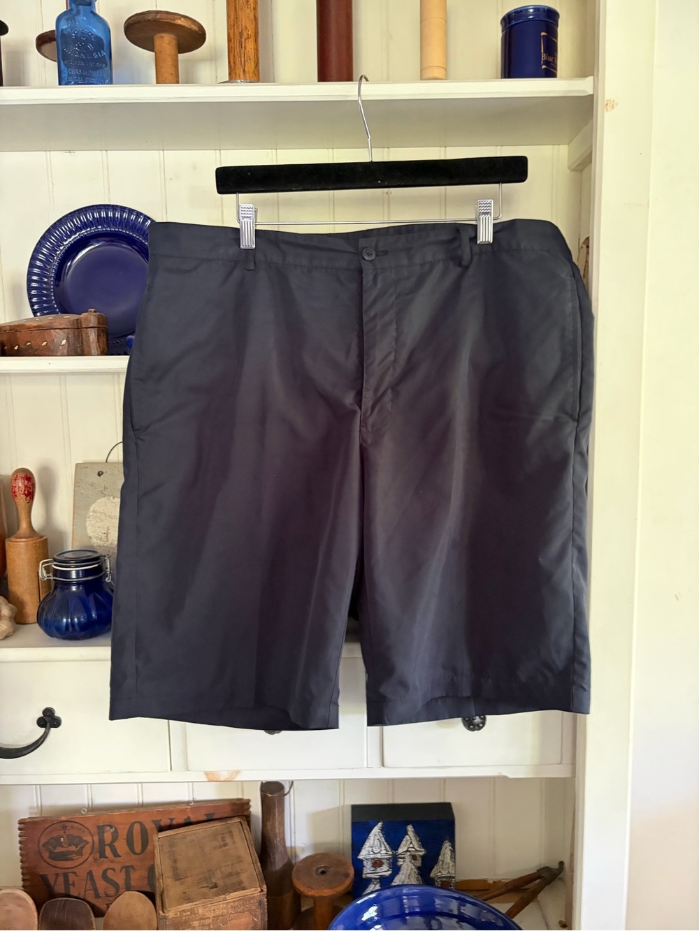 Grand Slam Men's Black Flat-Front Shorts